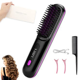 Cordless Ionic Hair Straightener Brush Comb